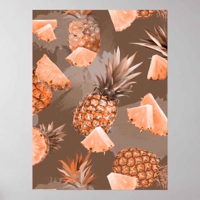 Pineapple Pattern 4 Poster (Front)