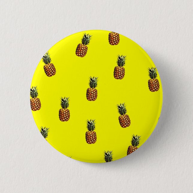 pineapple pattern 6 cm round badge (Front)