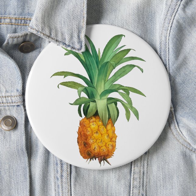 Pineapple pattern 6 cm round badge (In Situ)