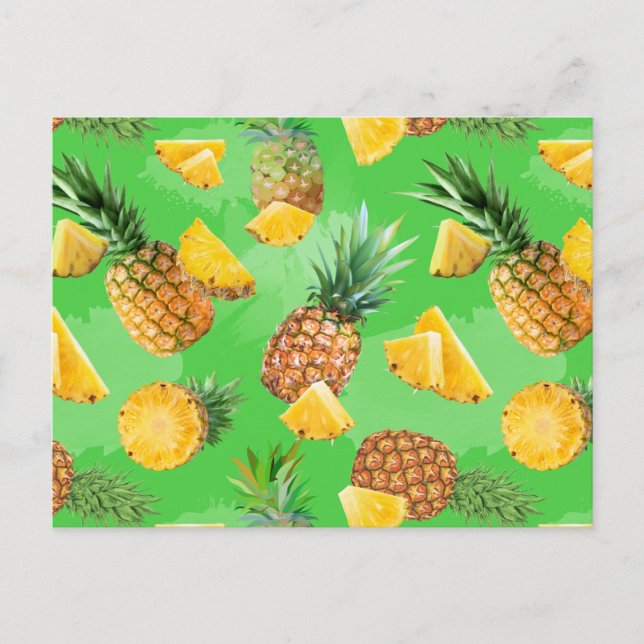 Pineapple Pattern 6 Holiday Postcard (Front)
