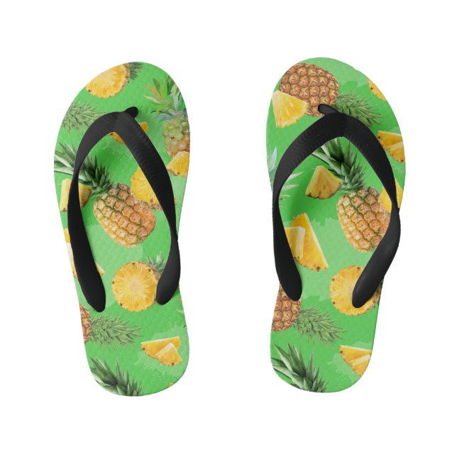 Pineapple Pattern 6 Kid's Thongs (Footbed)