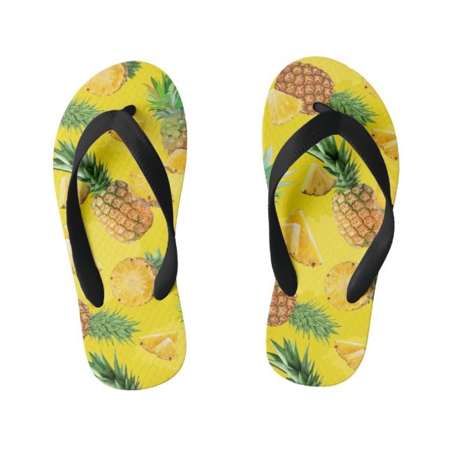 Pineapple Pattern 7 Kid's Thongs (Footbed)