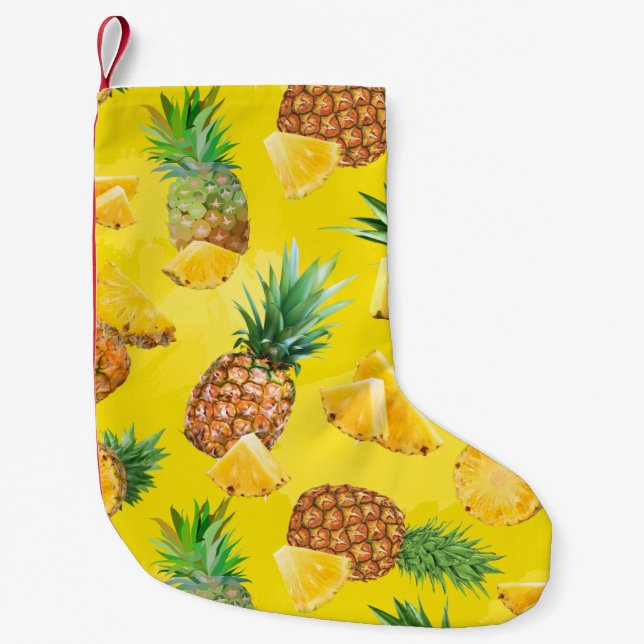 Pineapple Pattern 7 Small Christmas Stocking (Front)
