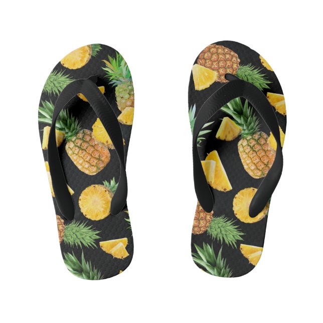 Pineapple Pattern 8 Kid's Thongs (Footbed)