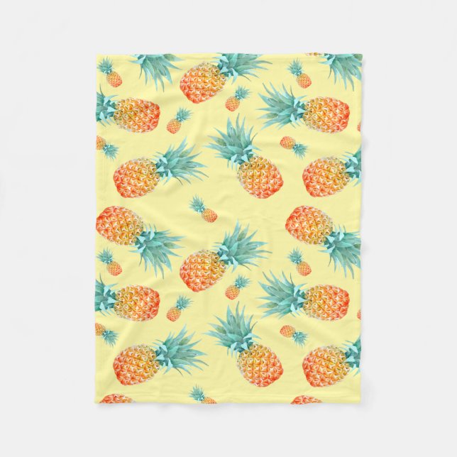 Pineapple Pattern Fleece Blanket (Front)