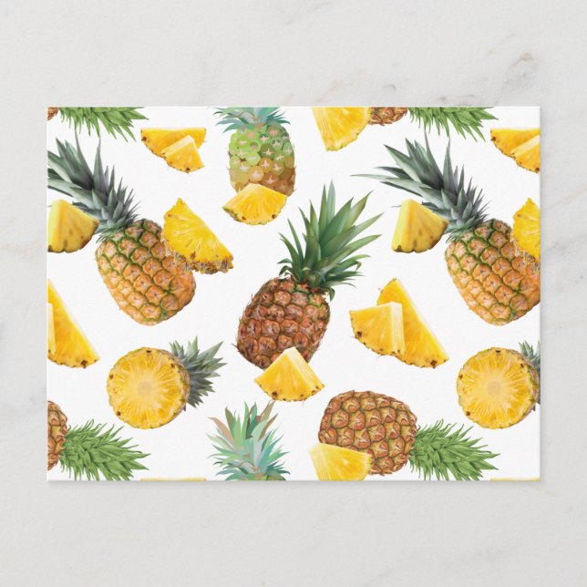 Pineapple Pattern Holiday Postcard (Front)