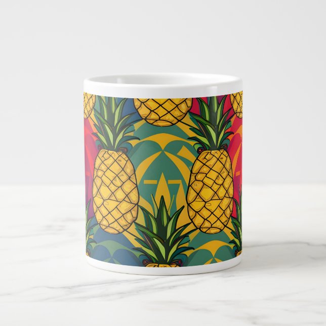 Pineapple Pattern  Large Coffee Mug (Front)