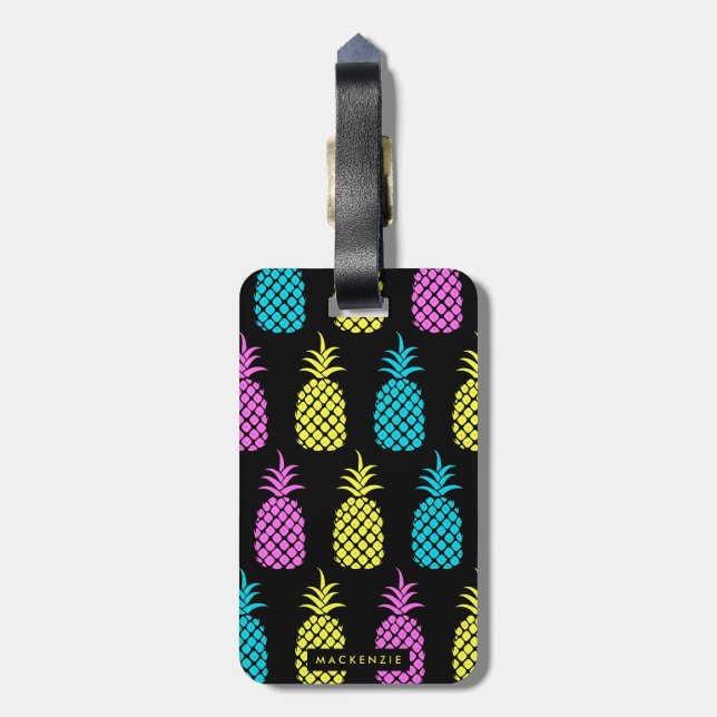 Pineapple Pattern Luggage Tag (Back Vertical)