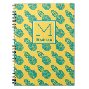 Pineapple Pattern   Monogram Notebook