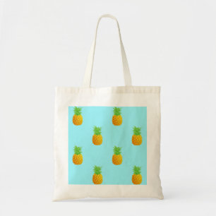 Pineapple Pattern on Blue Tote Bag