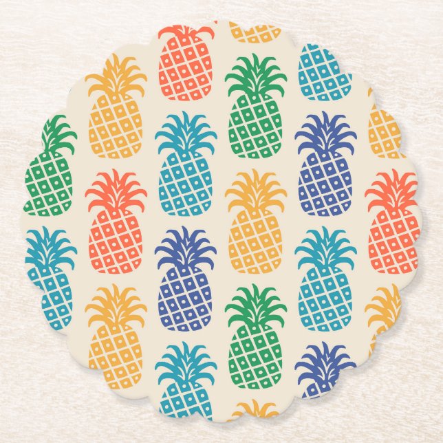 Pineapple Pattern Paper Coaster (Front)
