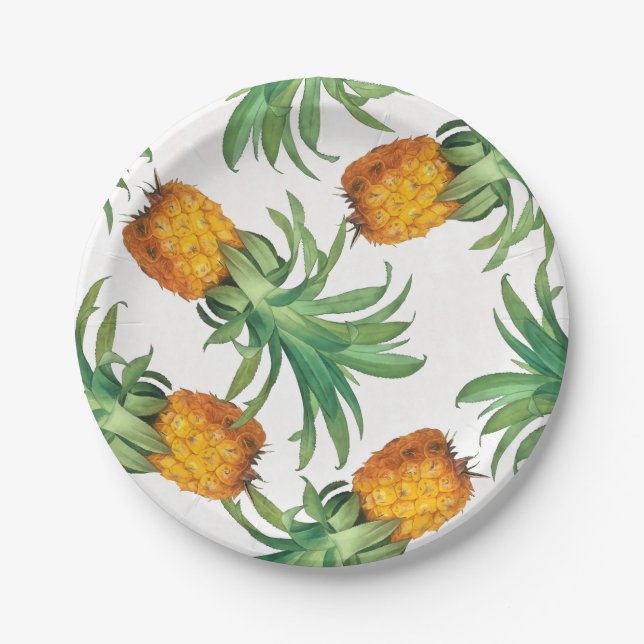 Pineapple pattern paper plate (Front)