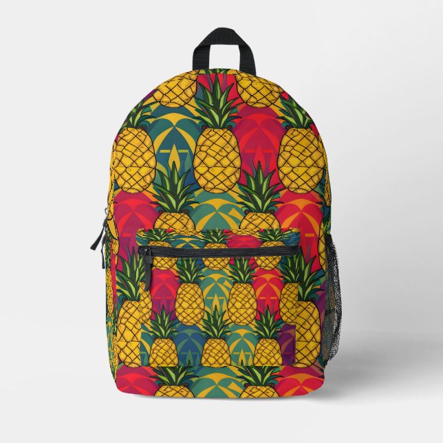 Pineapple Pattern  Printed Backpack (Front)