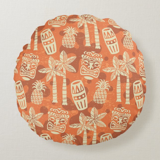 Pineapple Pattern Round Cushion (Front)