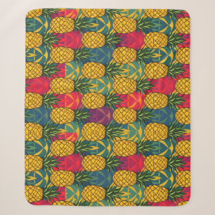Pineapple Pattern Sherpa Blanket