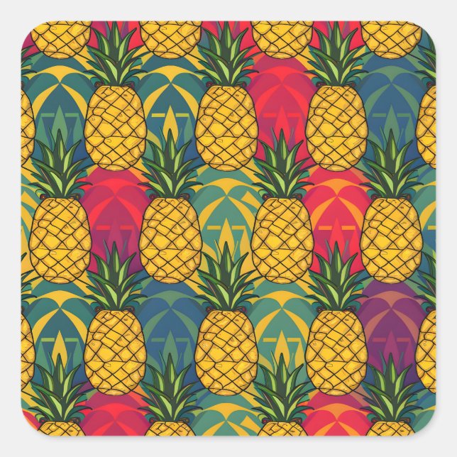 Pineapple Pattern  Square Sticker (Front)