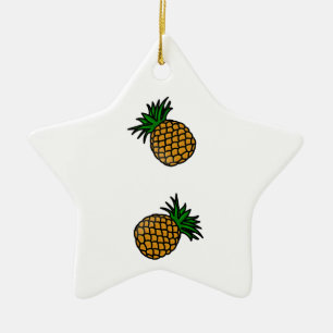 Pineapple Pattern Tropical Fruits Juice Fun Apple Ceramic Tree Decoration