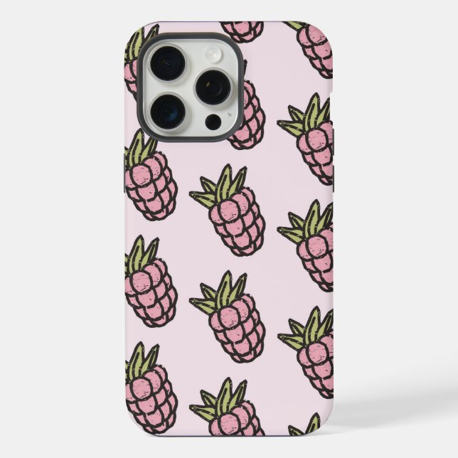 Pineapple Pattern Y2K Retro Funky iPhone Case (Back)