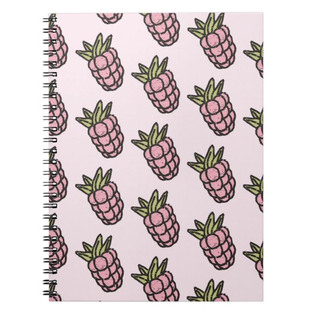 Pineapple Pattern Y2K Retro Funky Notebook (Front)