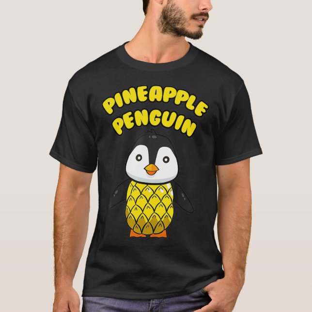 Pineapple Penguin  Aquatic Bird Tropical Fruit T-Shirt (Front)