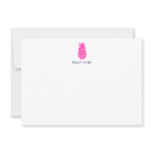 Pineapple Personalised Flat Note Card