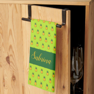 Pineapple Personalised Tropical Luau Kitchen Towel