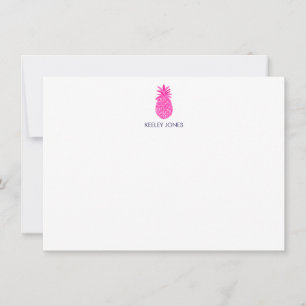 Pineapple Personalized Flat Note Card