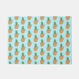 Pineapple Pika Takes a Chomp Aqua Doormat