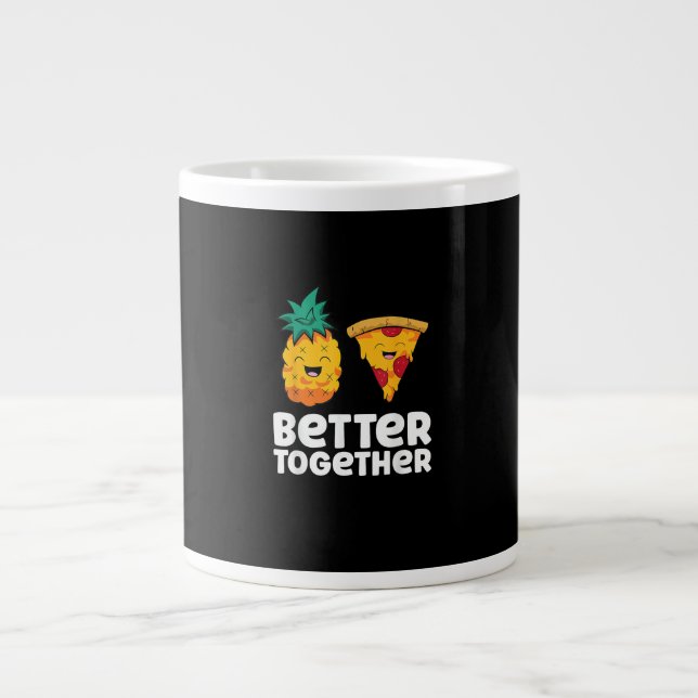 Pineapple Pizza Better Together Fun Food Design  Large Coffee Mug (Front)