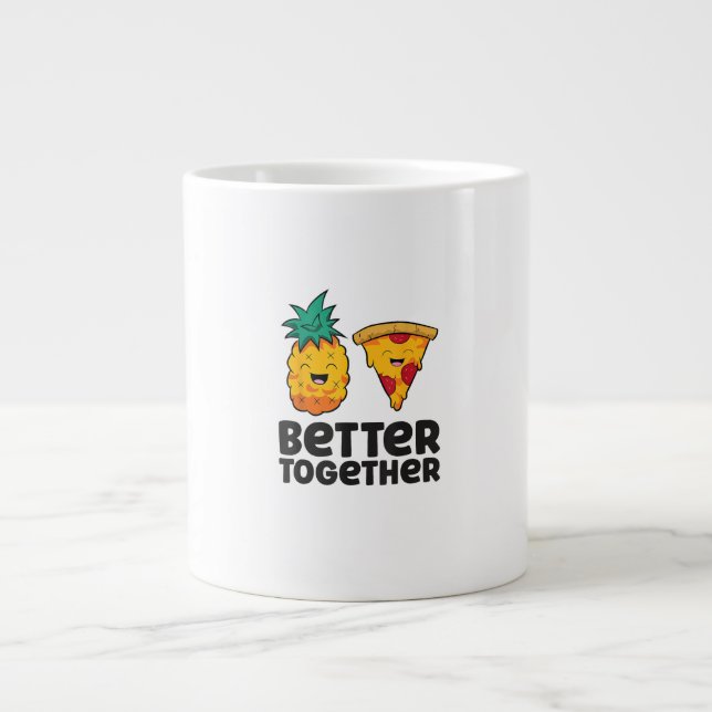 Pineapple Pizza Better Together Modern Graphic Des Large Coffee Mug (Front)
