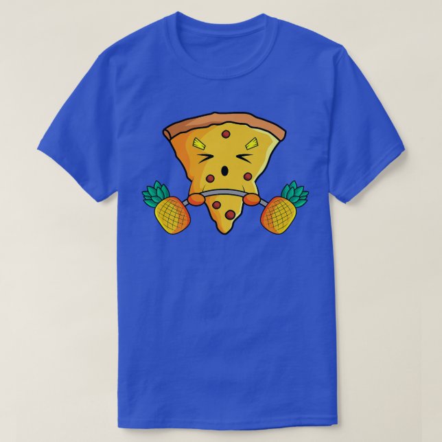 Pineapple Pizza Fitness Lifting Barbell Hawaiian F T-Shirt (Design Front)