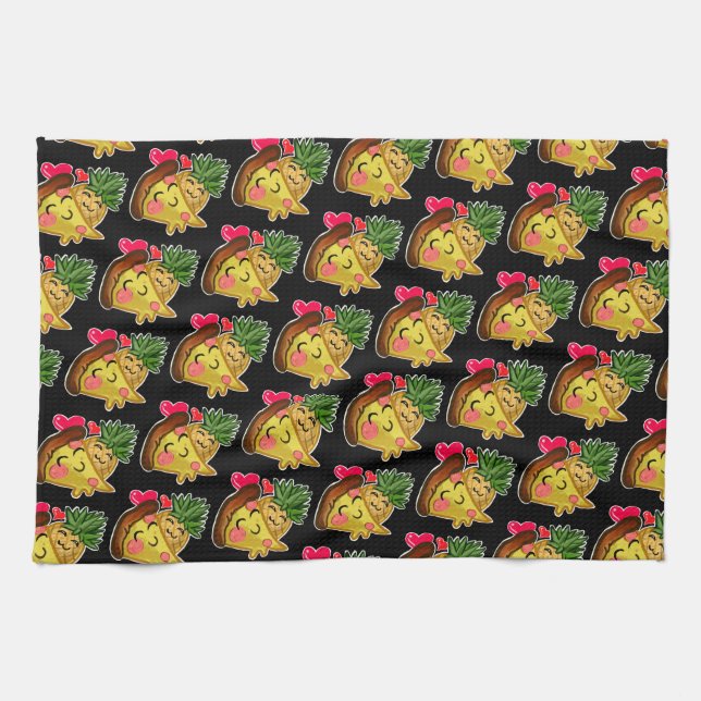 Pineapple Pizza Love Tea Towel (Horizontal)