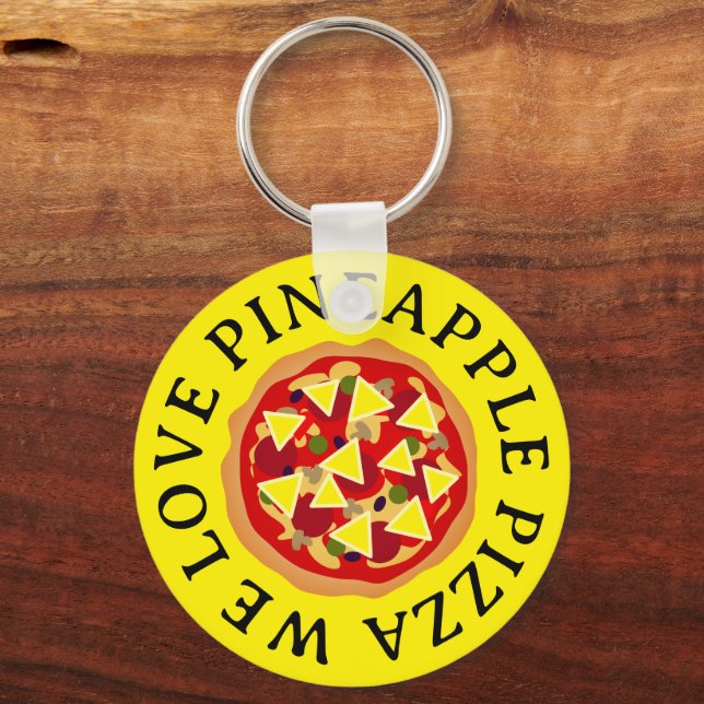 Pineapple pizza lover keychain gift (Front)