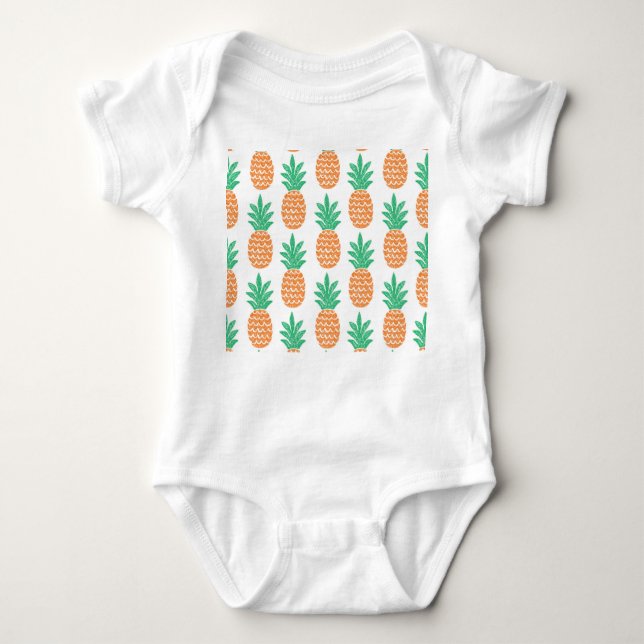 Pineapple Play: Fun Pattern Delight. Baby Bodysuit (Front)