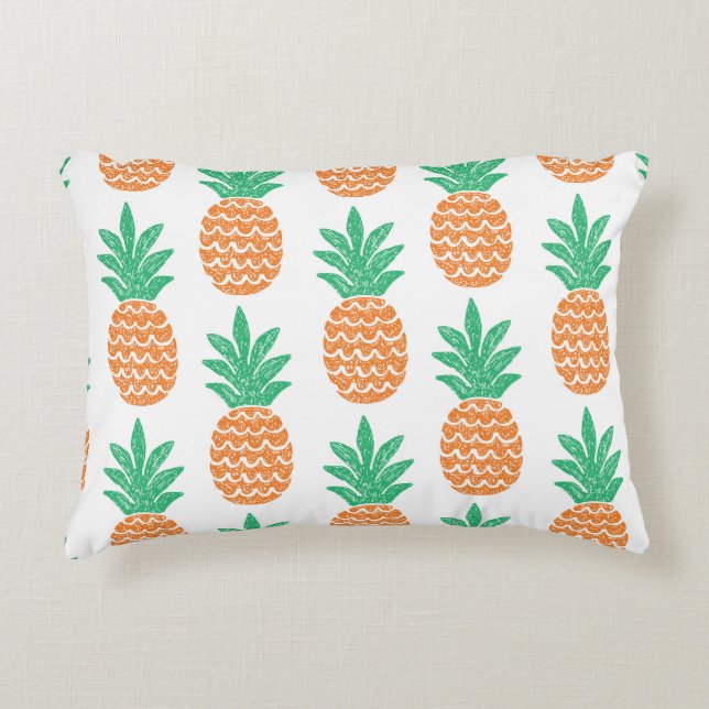 Pineapple Play: Fun Pattern Delight. Decorative Cushion (Front)