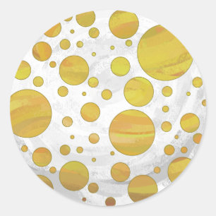 Pineapple Polka Dot Pattern Classic Round Sticker