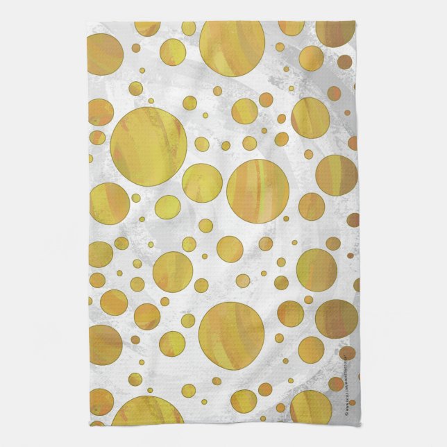 Pineapple Polka Dot Pattern Tea Towel (Vertical)