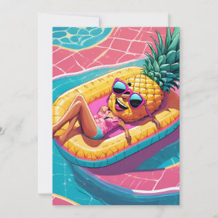 pineapple pool party invitations
