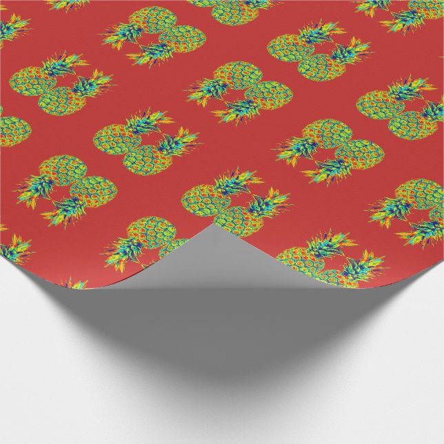 Pineapple Pop Art  Wrapping Paper (Corner)