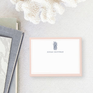 Pineapple Prep   Blush & Navy Personalised Post-it Notes