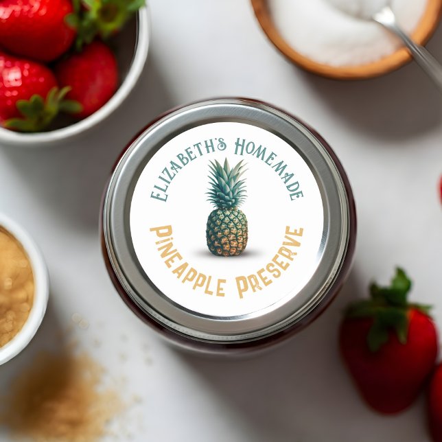Pineapple Preserve Classic Round Sticker (Creator Uploaded)
