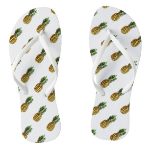 Pineapple print flip flops Custom beach slippers