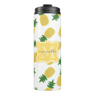 Pineapple Print Monogram   Thermal Tumbler