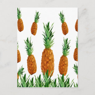 pineapple print polygonal pattern postcard