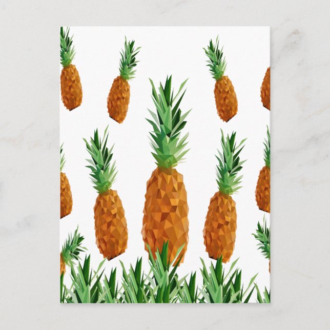 pineapple print polygonal pattern postcard (Front)