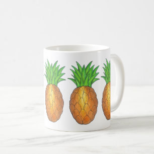 Pineapple Print Tropical Hawaiian Island Fruit Coffee Mug
