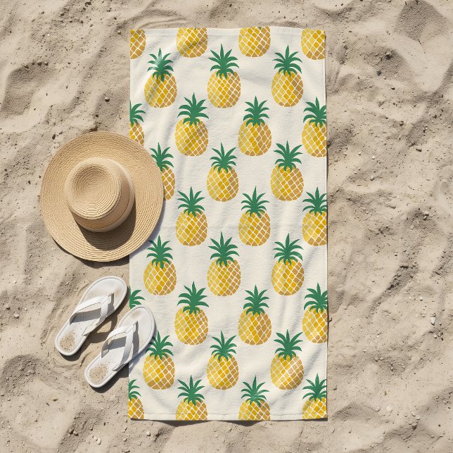 Pineapple Punch Hero Classic Tropical Beach Towel (Creator Uploaded)
