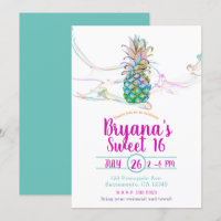 Pineapple Rainbow Colour Splash Sweet 16 Party