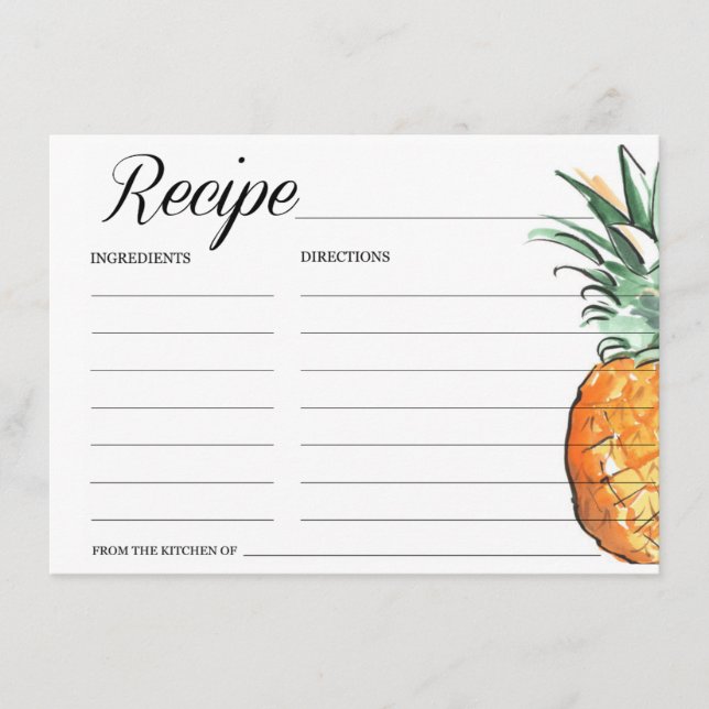 Pineapple Recipe Card (Front)