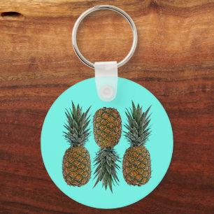 Pineapple Retro Vegan and Vegetarian Vintage Fruit Key Ring